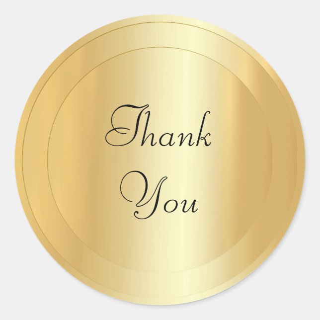 Sticker Rond Calligraphie Script Faux Gold Modèle moderne (Devant)