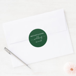 Sticker Rond Calligraphie Script Mariage vert Enveloppe Phoques
