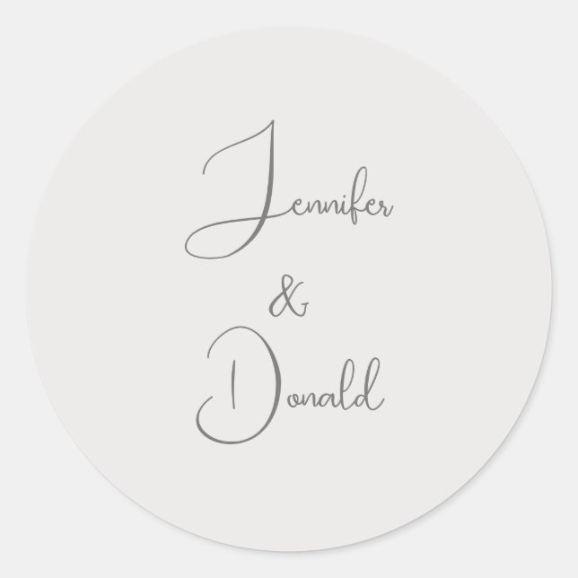 Sticker Rond Calligraphie tendance écriture classique personnel (Devant)