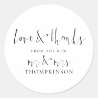 Calligraphy New Mr et Mrs Love and Thanks