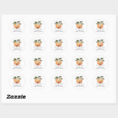 Sticker Rond CALLIOPE Little Cutie Clementine Baby shower (Feuille)