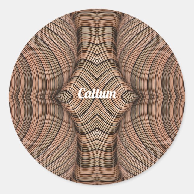 Sticker Rond CALLUM ~ Jolis Tons de Brun Fractal ~  (Devant)