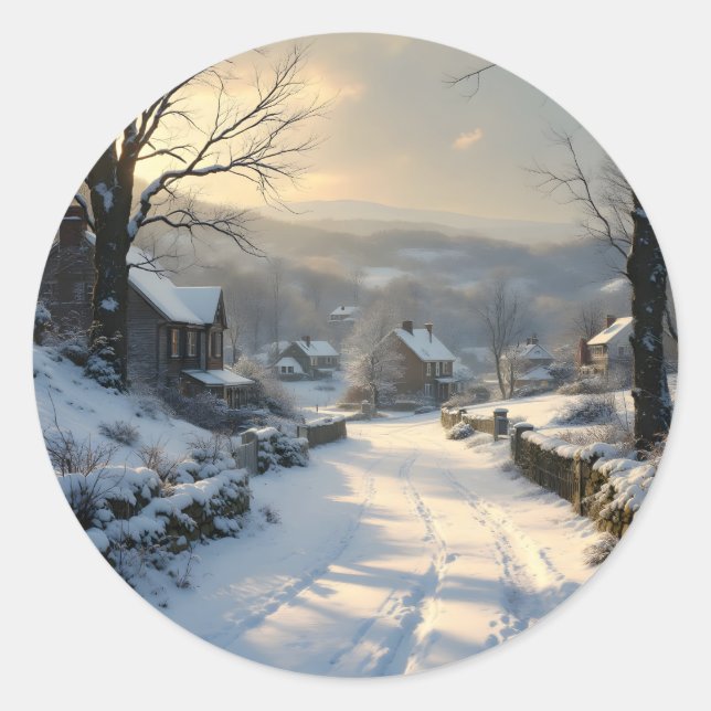 Sticker Rond Calme après une chute de neige -  (Devant)