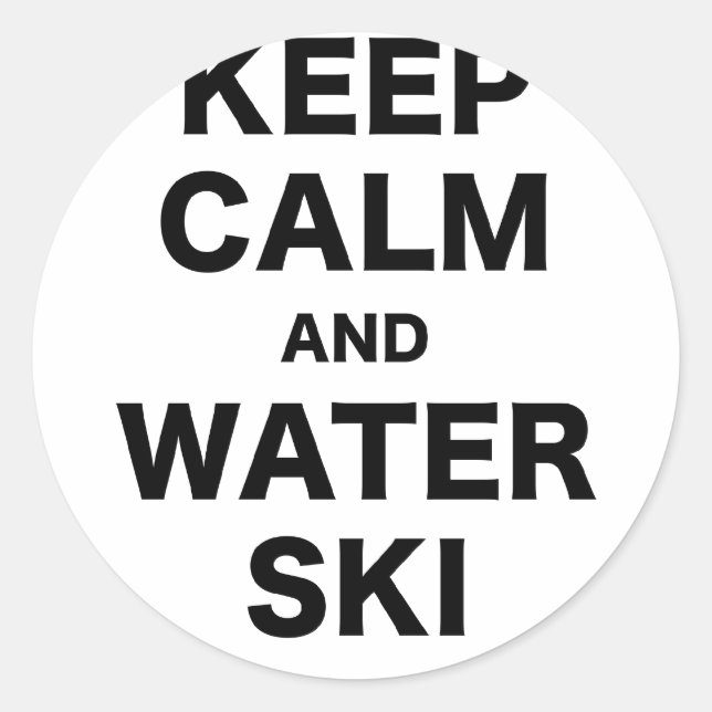 Sticker Rond Calme et ski nautique (Devant)