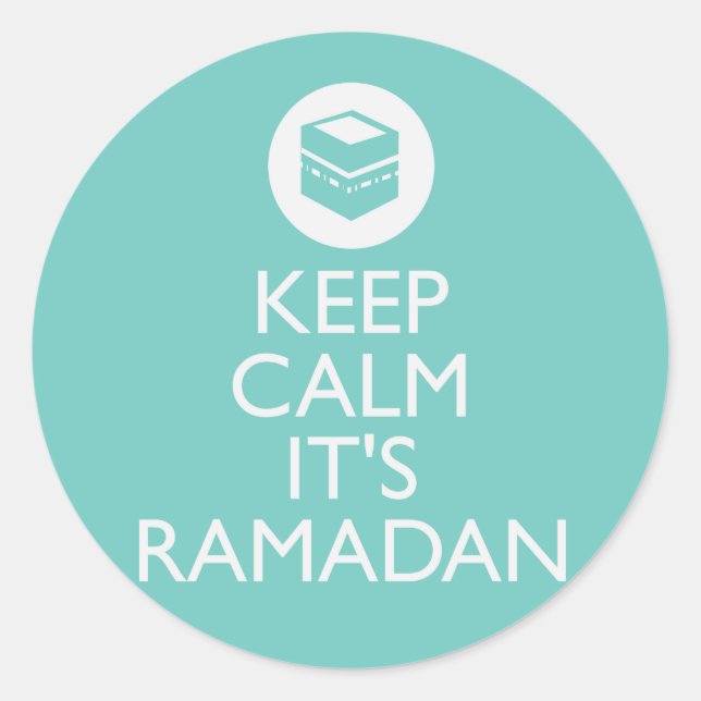 Sticker Rond calme son ramadan-turquoise (Devant)