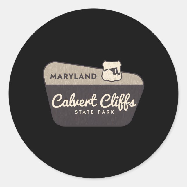Sticker Rond Calvert Cliffs State Park Maryland Affiche de bien (Devant)
