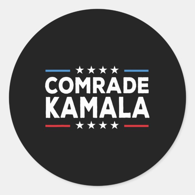Sticker Rond Camarade Kamala Anti Kamala Harris (Devant)