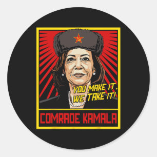 Sticker Rond Camarade Kamala Kamala Harris Tim Wheimer Coach 20