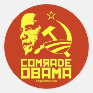 Sticker Rond Camarade Obama
