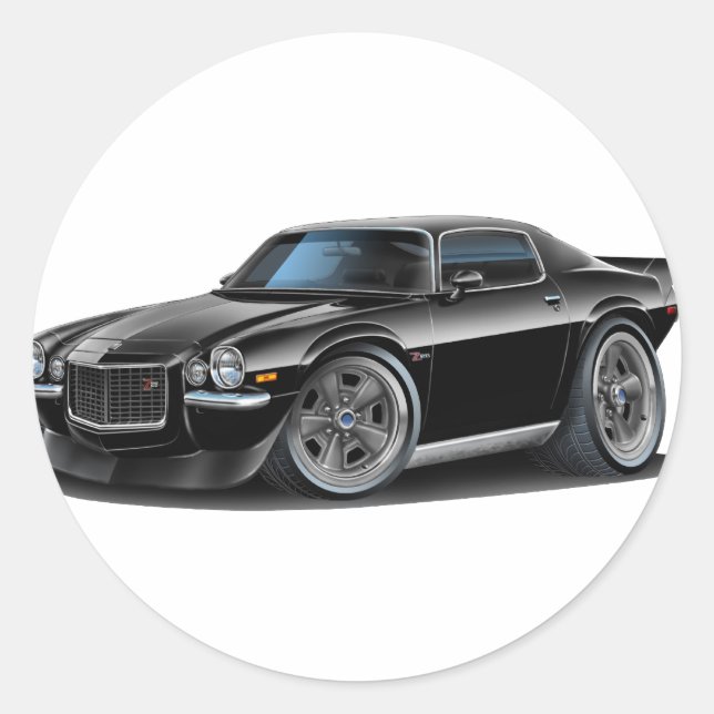Sticker Rond Camaro Black Car 1970-73 (Devant)