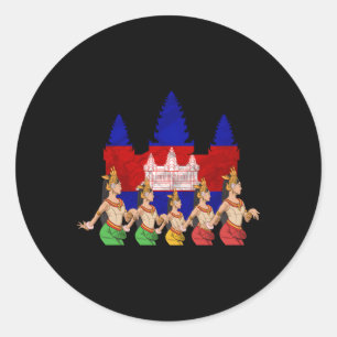 Sticker Rond Cambodge Khmer traditionnelle danse Apsara