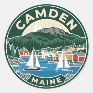 Sticker Rond Camden Maine