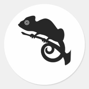 Sticker Rond Camelion Lizard Gecko Amphibian Animal Jungle Cade