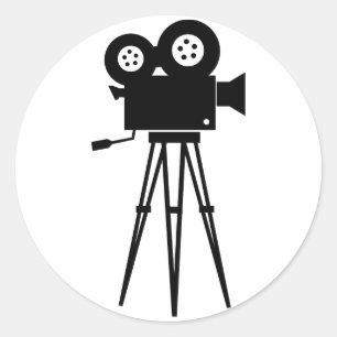 Sticker Rond Caméra de cinéma classique