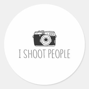 Sticker Rond Caméra Je Tire Les Gens Chemise Caméra Amateurs Hu