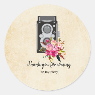 Sticker Rond caméra vintage