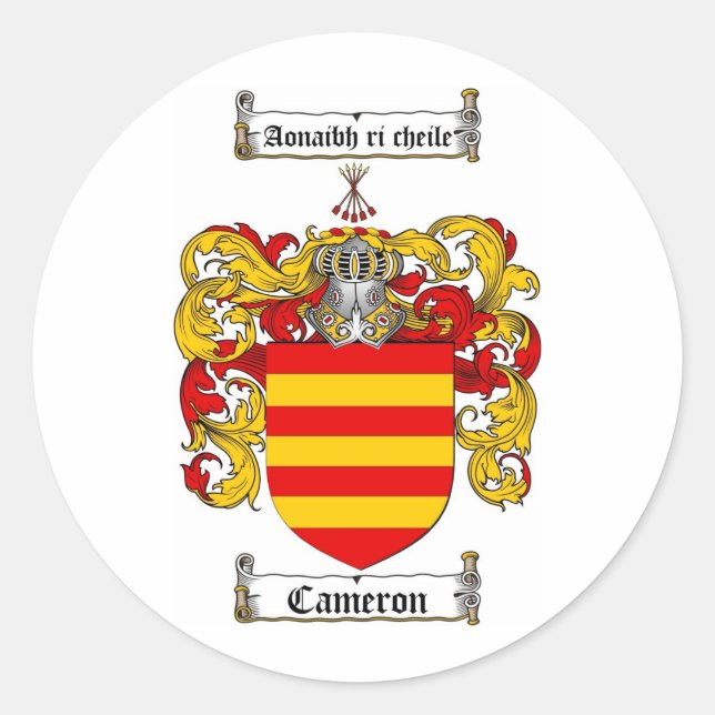 STICKER ROND CAMERON FAMILLE CREST - CAMERON COAT D'ARMES (Devant)