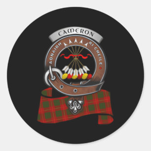 Sticker Rond Cameron Scottish Clan Badge Tan