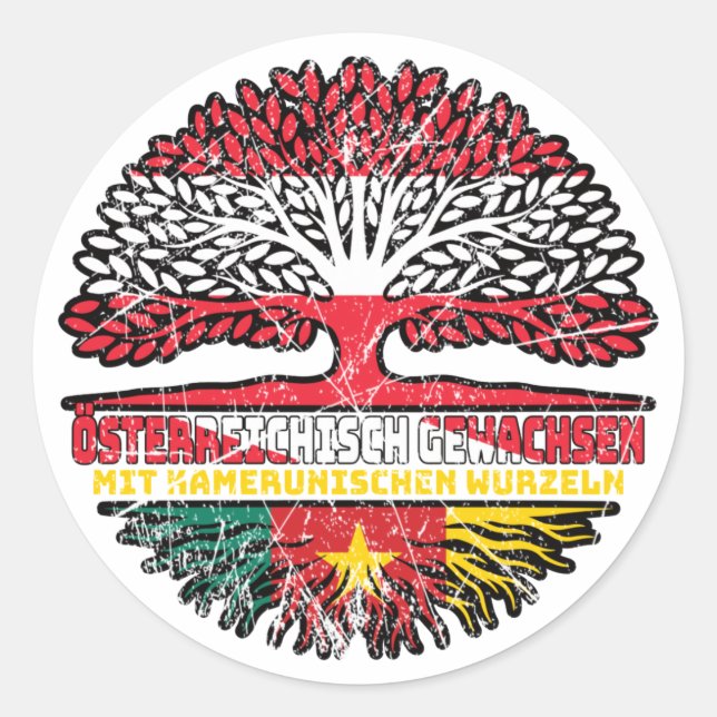 Sticker Rond Cameroun Autriche Arbre (Devant)