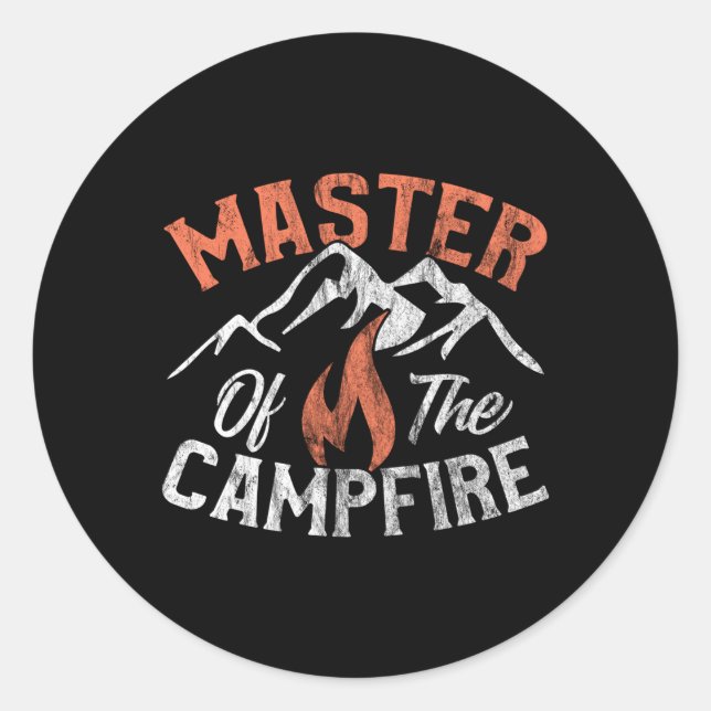 Sticker Rond Camg De Plein Air Maître De Campfire (Devant)