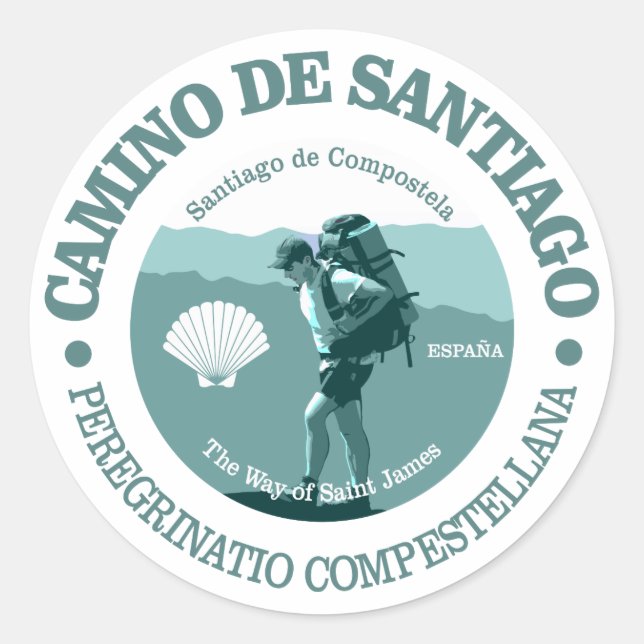 Sticker Rond Camino de Santiago (Devant)
