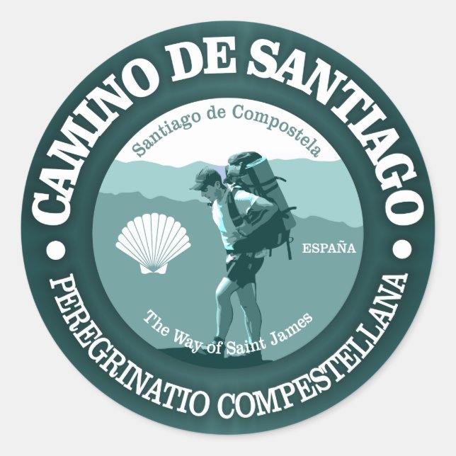 Sticker Rond Camino de Santiago (Devant)