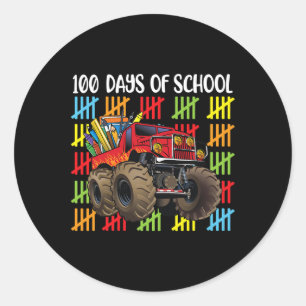 Sticker Rond Camion 100e Jour De Scolaires Garçons Enfants