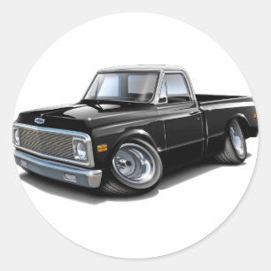 Sticker Rond Camion 1970-72 supérieur Noir-Blanc de Chevy C10