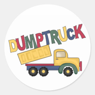 Sticker Rond Camion à benne basculante