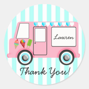 Sticker Rond Camion à glace