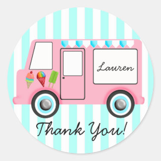 Sticker Rond Camion à glace