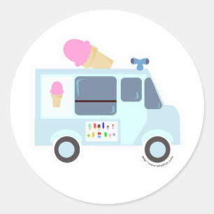 Sticker Rond Camion à glace