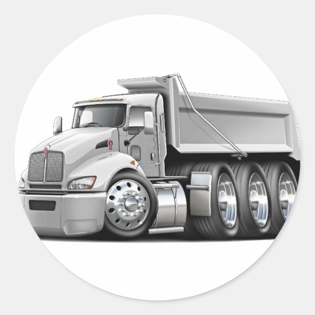 Sticker Rond Camion blanc Kenworth T440 (Devant)