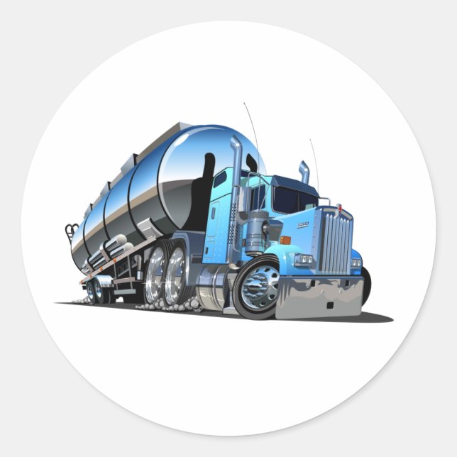 Sticker Rond Camion carburant pour caricatures (Devant)