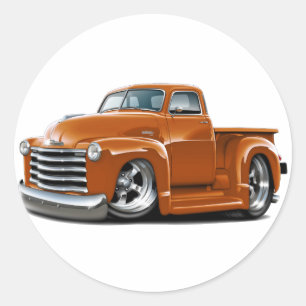 Sticker Rond Camion Chevy Orange 1950-52