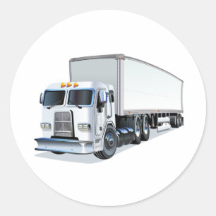 Sticker Rond Camion de caricatures