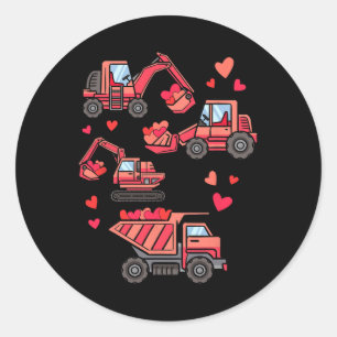 Sticker Rond Camion De Construction Je T'Ai Creusé Drôle Garçon