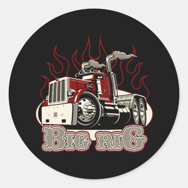 Sticker Rond Camion de dessin (Devant)