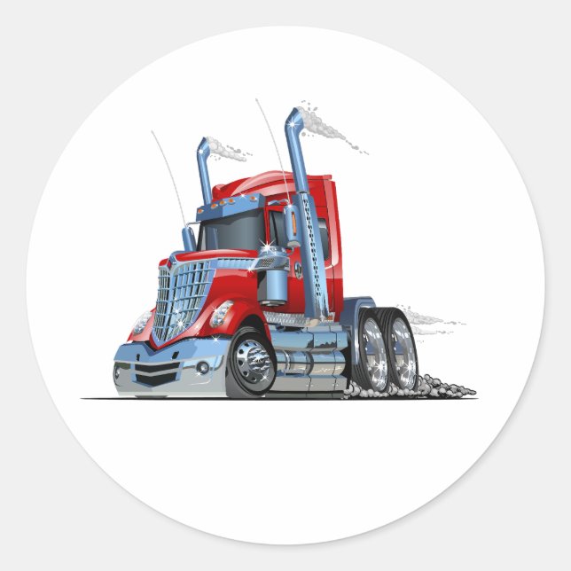 Sticker Rond Camion de dessin (Devant)