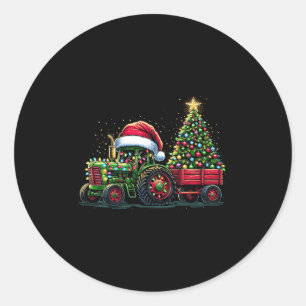 Sticker Rond Camion de Noël pour enfants Père Noël Camion de fe