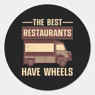 Sticker Rond Camion de Nourriture Cool Pour Hommes Femmes Chef