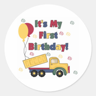 Sticker Rond Camion de pompage premier anniversaire