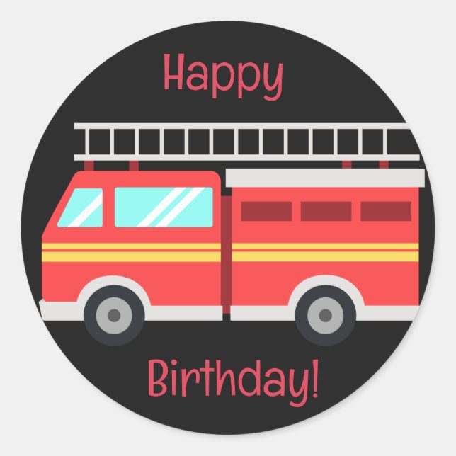 Sticker Rond Camion de pompiers  (Devant)