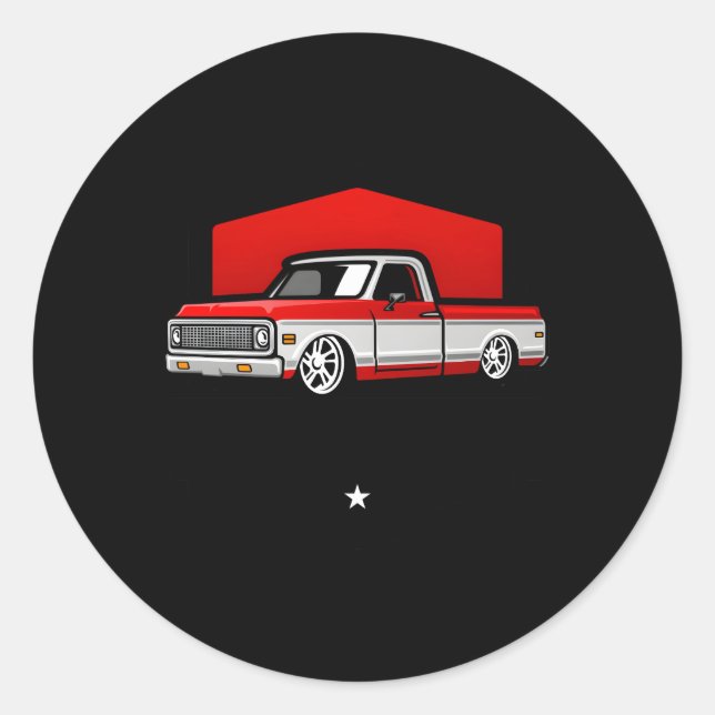 Sticker Rond Camion de ramassage Squarebody Automobiles réduits (Devant)