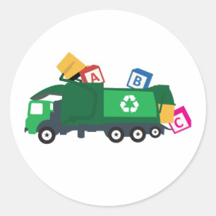 Sticker Rond Camion de recyclage ABC