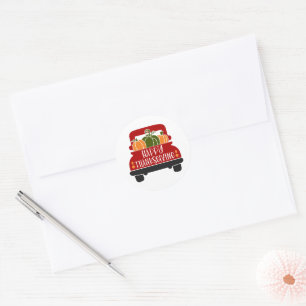 Sticker Rond Camion de Thanksgiving