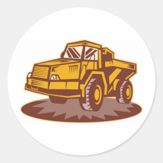 Sticker Rond camion d'extraction camion benne benne camion