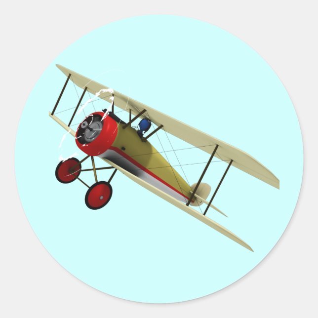 Sticker Rond Camion et pilote Sopwith (Devant)
