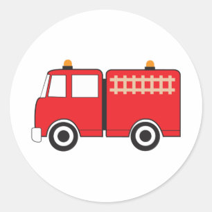 Sticker Rond Camion feu rouge