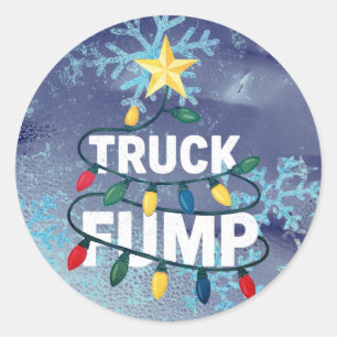 Sticker Rond Camion Fump Minimal Art Lumières De Noël Et Étoile
